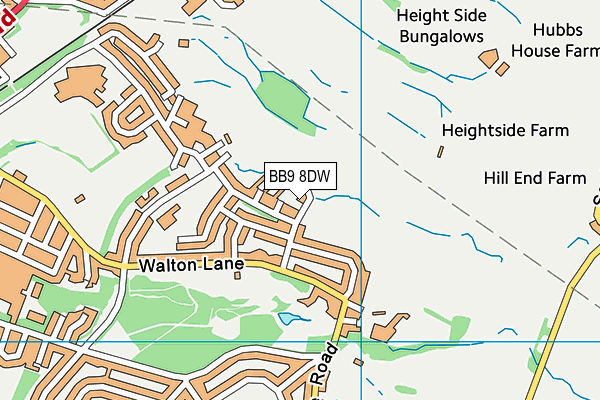 BB9 8DW map - OS VectorMap District (Ordnance Survey)