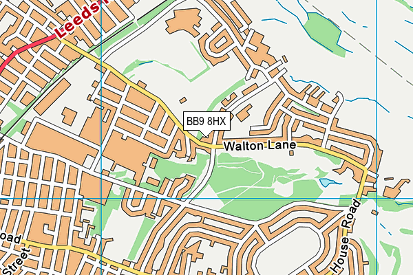 BB9 8HX map - OS VectorMap District (Ordnance Survey)