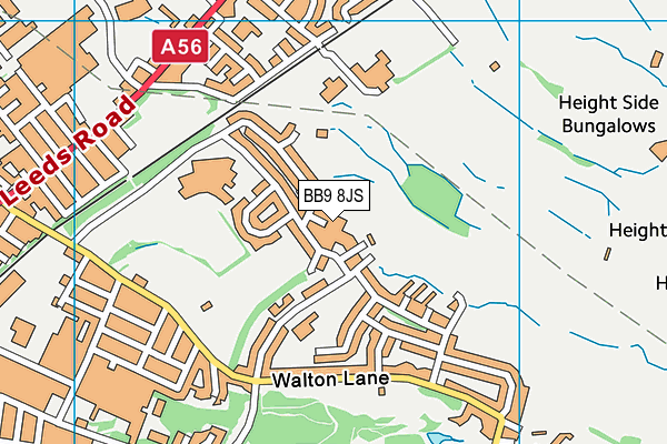 BB9 8JS map - OS VectorMap District (Ordnance Survey)