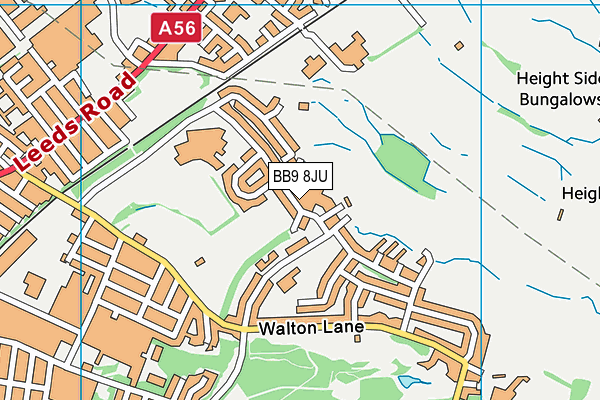 BB9 8JU map - OS VectorMap District (Ordnance Survey)