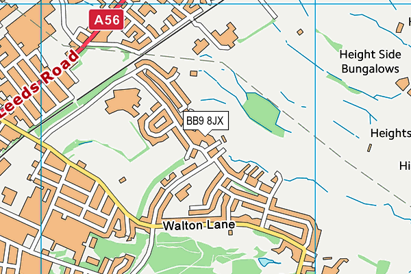 BB9 8JX map - OS VectorMap District (Ordnance Survey)