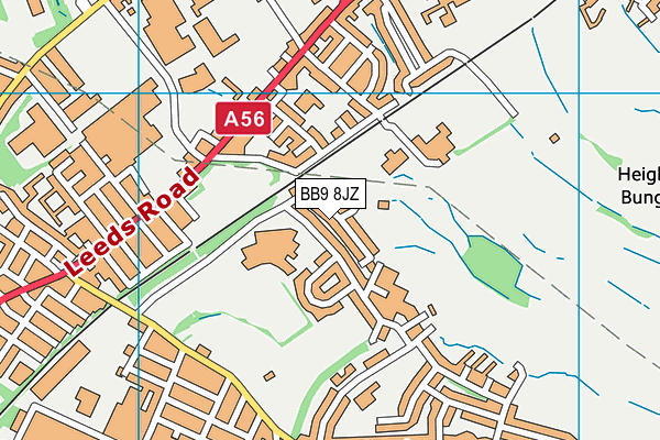 BB9 8JZ map - OS VectorMap District (Ordnance Survey)
