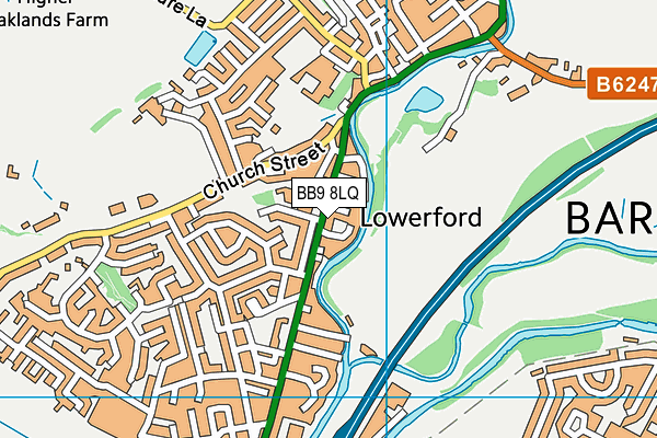 BB9 8LQ map - OS VectorMap District (Ordnance Survey)