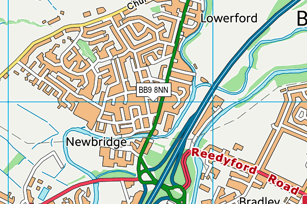 BB9 8NN map - OS VectorMap District (Ordnance Survey)