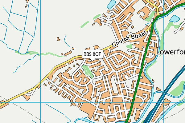 BB9 8QF map - OS VectorMap District (Ordnance Survey)