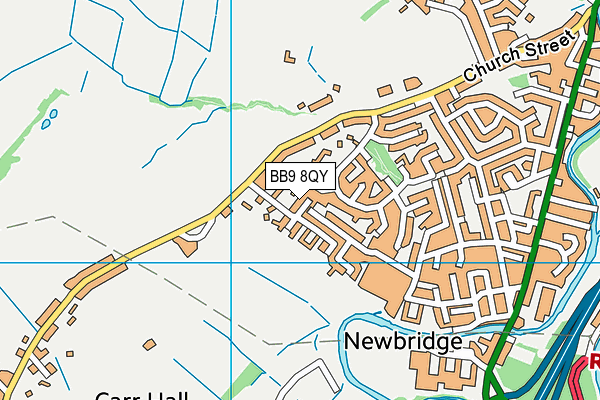 BB9 8QY map - OS VectorMap District (Ordnance Survey)