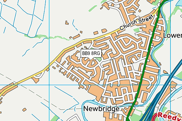 BB9 8RG map - OS VectorMap District (Ordnance Survey)