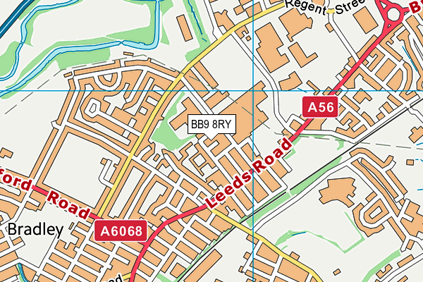 BB9 8RY map - OS VectorMap District (Ordnance Survey)
