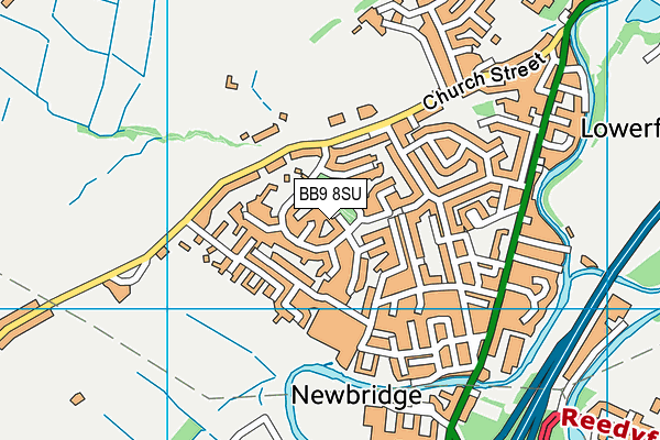 BB9 8SU map - OS VectorMap District (Ordnance Survey)