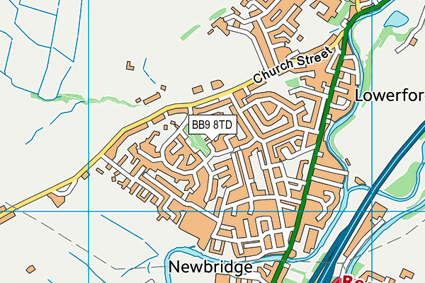 BB9 8TD map - OS VectorMap District (Ordnance Survey)