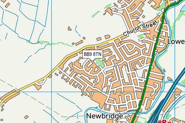 BB9 8TN map - OS VectorMap District (Ordnance Survey)