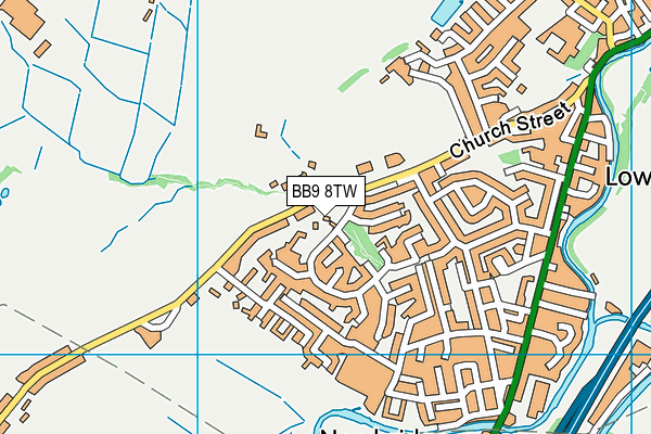 BB9 8TW map - OS VectorMap District (Ordnance Survey)