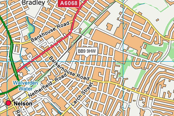 BB9 9HW map - OS VectorMap District (Ordnance Survey)