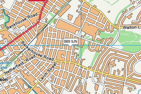 BB9 9JN map - OS VectorMap District (Ordnance Survey)
