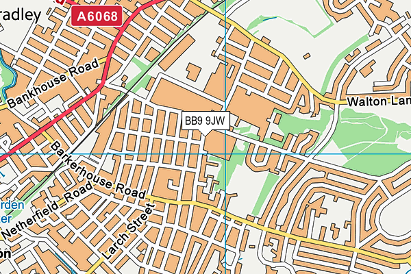 BB9 9JW map - OS VectorMap District (Ordnance Survey)
