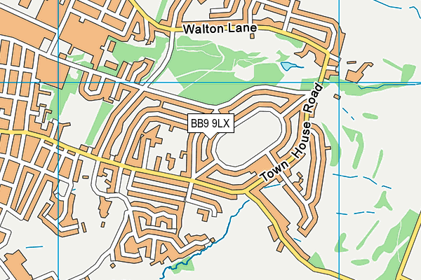 BB9 9LX map - OS VectorMap District (Ordnance Survey)
