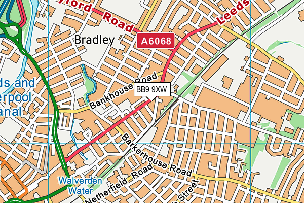 BB9 9XW map - OS VectorMap District (Ordnance Survey)