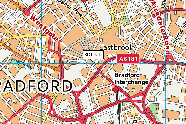 BD1 1JD map - OS VectorMap District (Ordnance Survey)