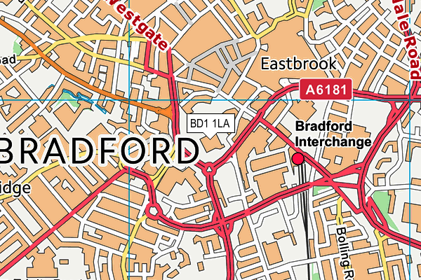 BD1 1LA map - OS VectorMap District (Ordnance Survey)