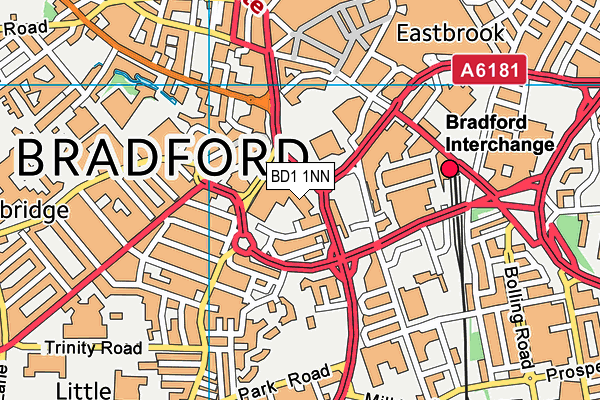 BD1 1NN map - OS VectorMap District (Ordnance Survey)