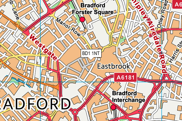 BD1 1NT map - OS VectorMap District (Ordnance Survey)