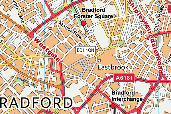 BD1 1QN map - OS VectorMap District (Ordnance Survey)