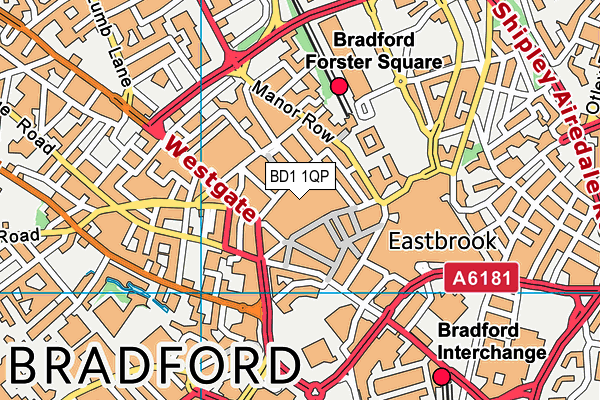 BD1 1QP map - OS VectorMap District (Ordnance Survey)