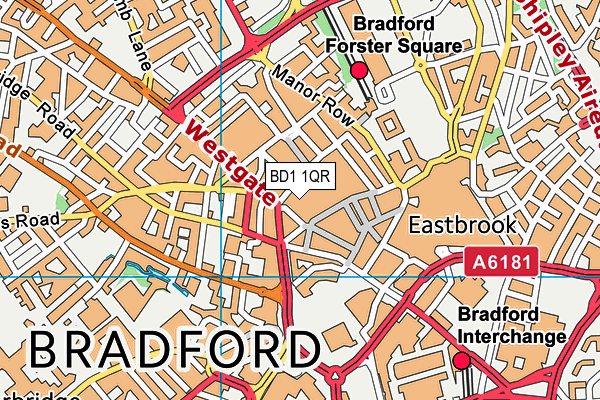 BD1 1QR map - OS VectorMap District (Ordnance Survey)