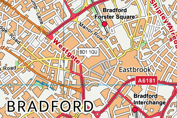 BD1 1QU map - OS VectorMap District (Ordnance Survey)