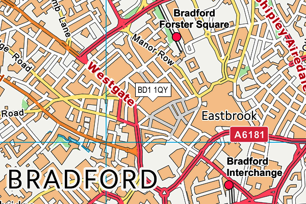 BD1 1QY map - OS VectorMap District (Ordnance Survey)