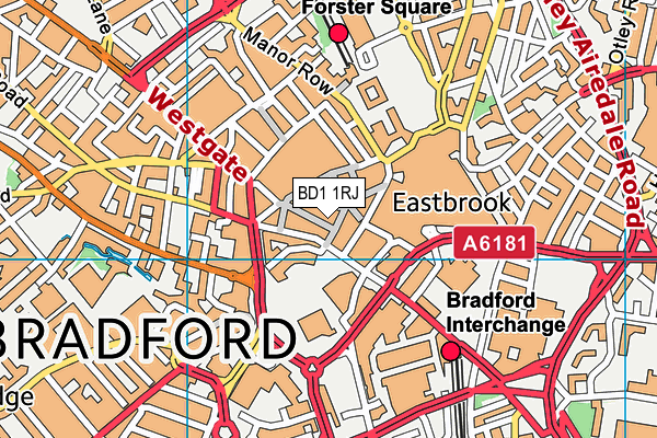 BD1 1RJ map - OS VectorMap District (Ordnance Survey)