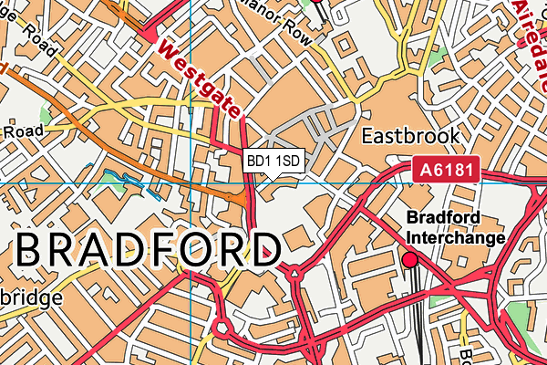 BD1 1SD map - OS VectorMap District (Ordnance Survey)