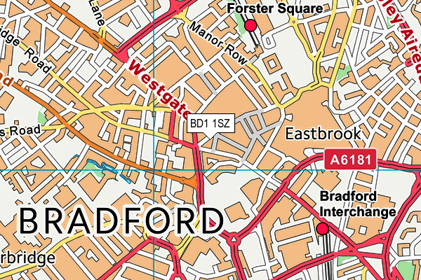 BD1 1SZ map - OS VectorMap District (Ordnance Survey)