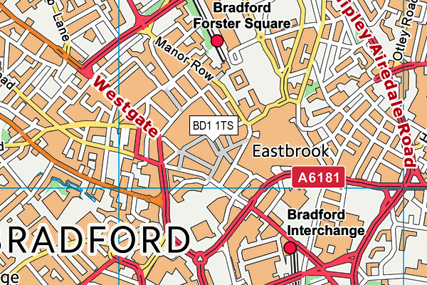 BD1 1TS map - OS VectorMap District (Ordnance Survey)