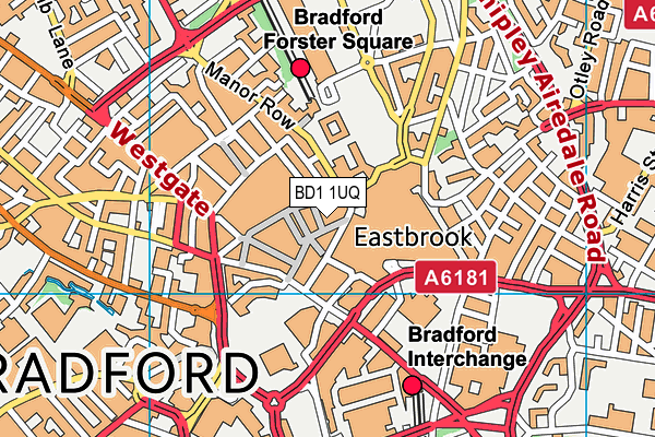 BD1 1UQ map - OS VectorMap District (Ordnance Survey)