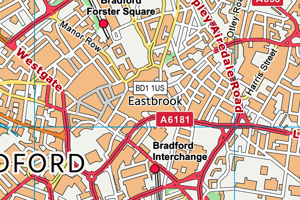 BD1 1US map - OS VectorMap District (Ordnance Survey)