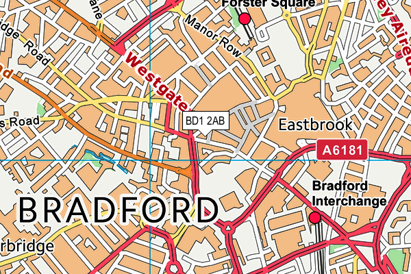 BD1 2AB map - OS VectorMap District (Ordnance Survey)