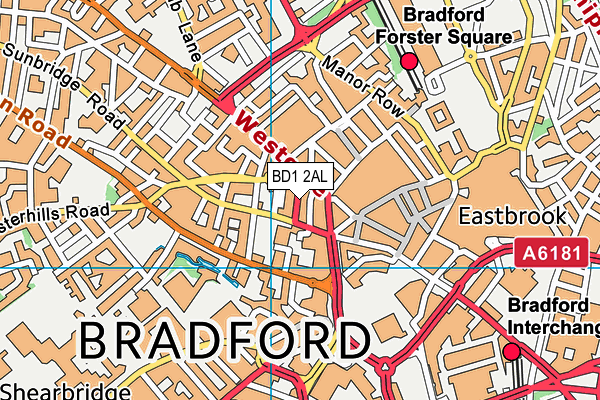 BD1 2AL map - OS VectorMap District (Ordnance Survey)