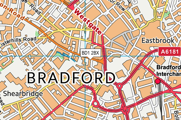 BD1 2BX map - OS VectorMap District (Ordnance Survey)
