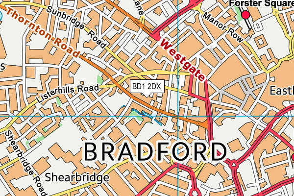 BD1 2DX map - OS VectorMap District (Ordnance Survey)