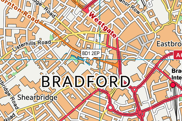 Culture Fusion (Ymca Bradford)  map (BD1 2EP) - OS VectorMap District (Ordnance Survey)