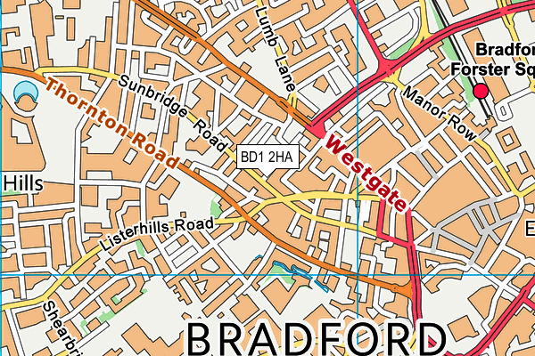 BD1 2HA map - OS VectorMap District (Ordnance Survey)