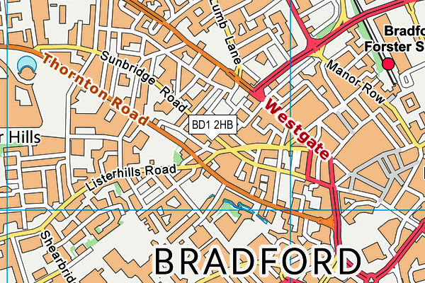 BD1 2HB map - OS VectorMap District (Ordnance Survey)