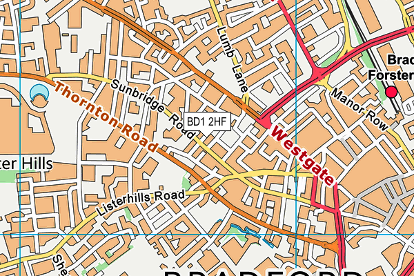 BD1 2HF map - OS VectorMap District (Ordnance Survey)