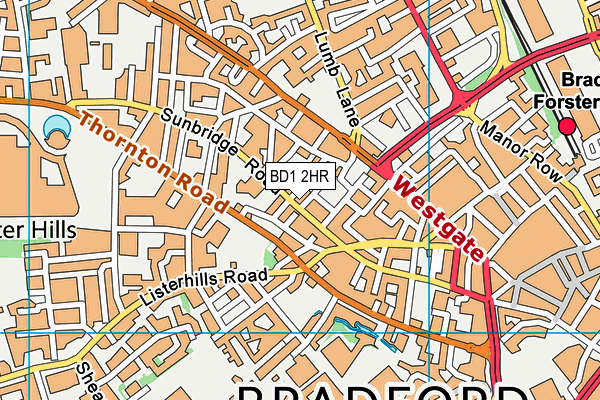 BD1 2HR map - OS VectorMap District (Ordnance Survey)