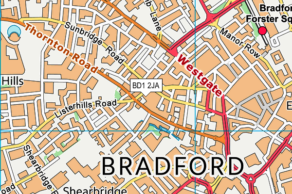 BD1 2JA map - OS VectorMap District (Ordnance Survey)