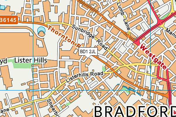 BD1 2JL map - OS VectorMap District (Ordnance Survey)