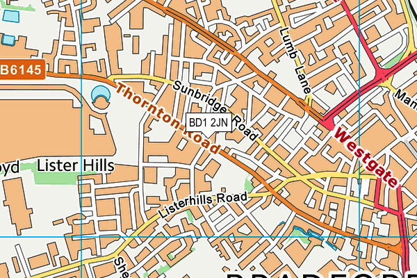 BD1 2JN map - OS VectorMap District (Ordnance Survey)