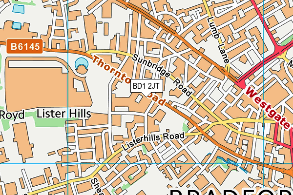 BD1 2JT map - OS VectorMap District (Ordnance Survey)