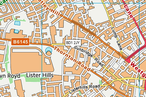 BD1 2JY map - OS VectorMap District (Ordnance Survey)